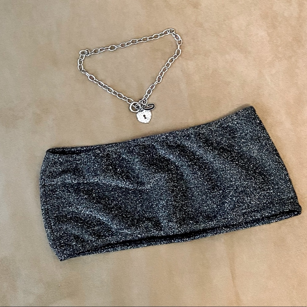 Gray Sparkly Crop Top